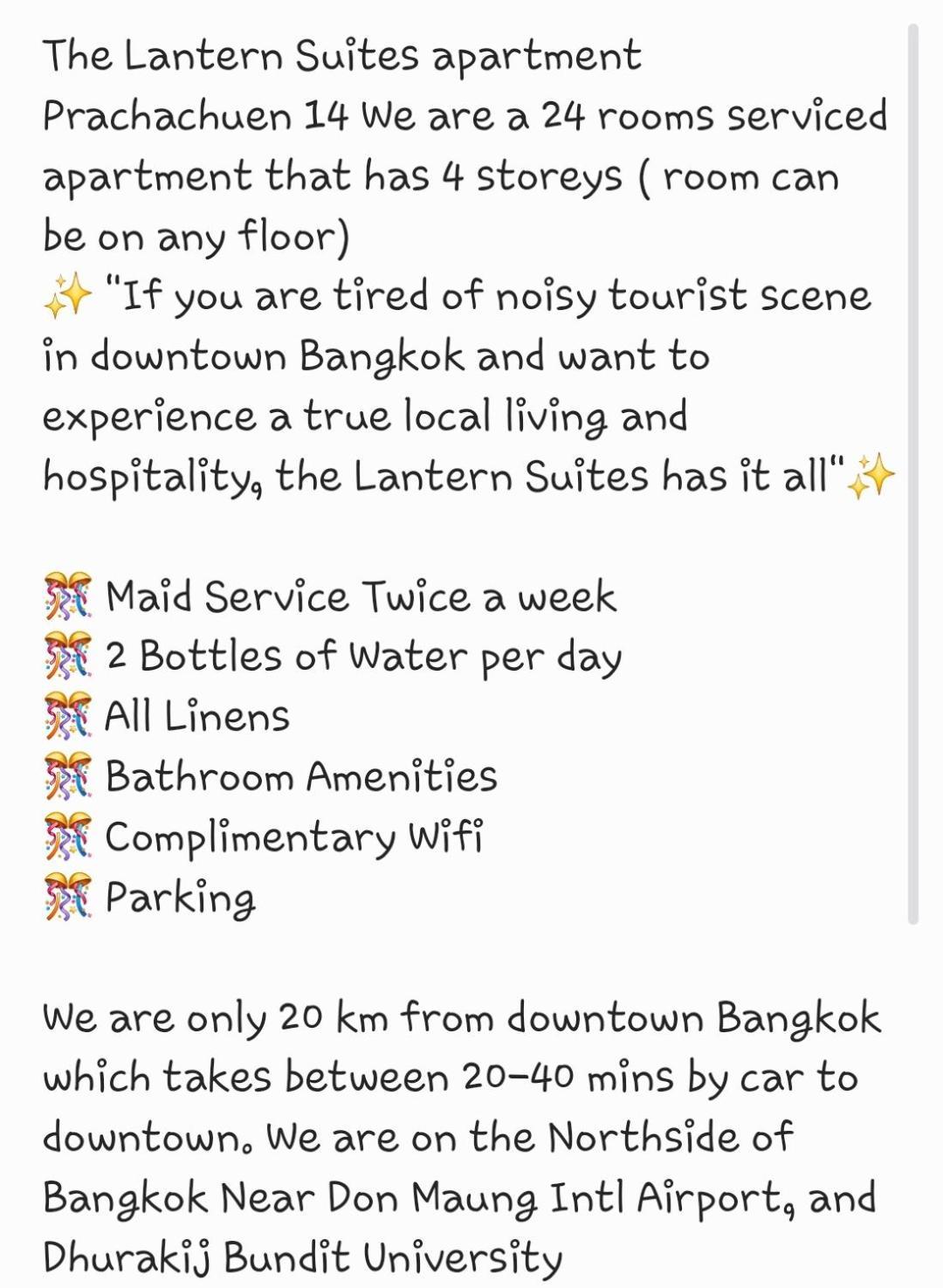 The Lantern Suites Ban Song Hong Exteriér fotografie